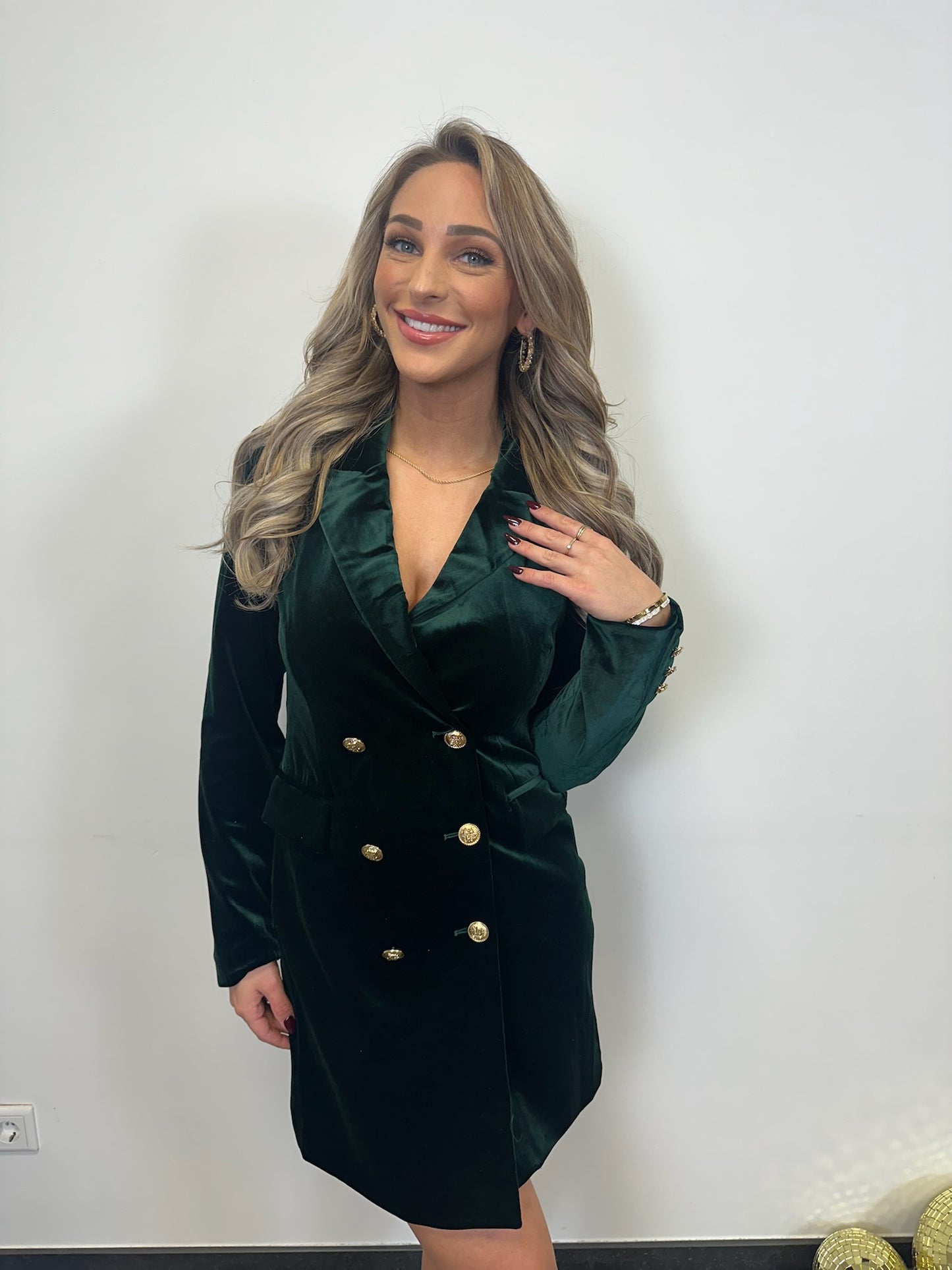 Blazer Dress Velvet Royal - Dark Green