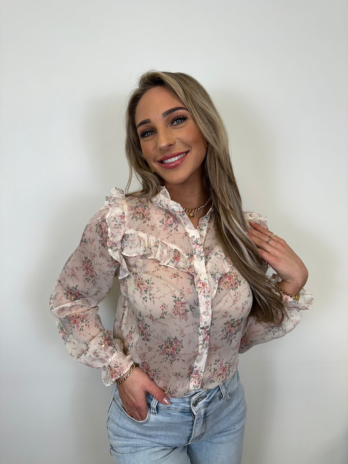 Blouse Flower - Ecru