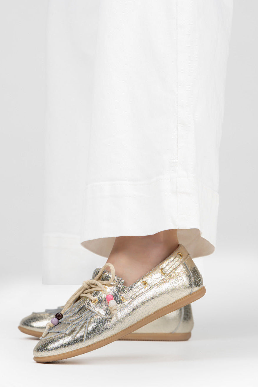 LATTY fringes crackled - Mocassins | Champagne