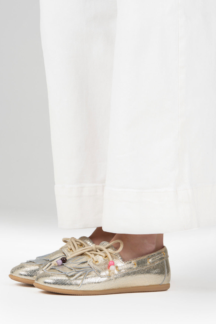 LATTY fringes crackled - Mocassins | Champagne
