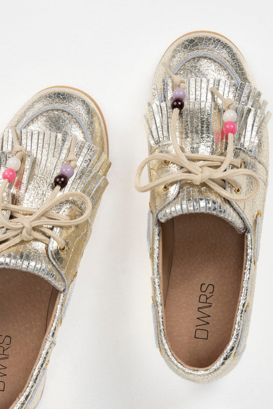 LATTY fringes crackled - Mocassins | Champagne