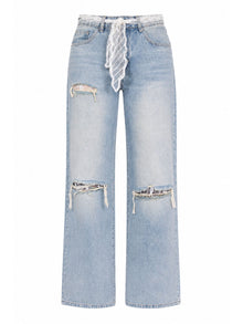 Wide Leg Denim Lace