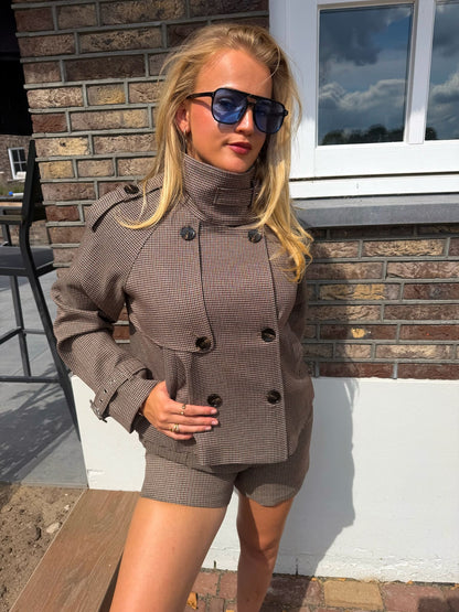 Short Blazer Pippa - Brown Check