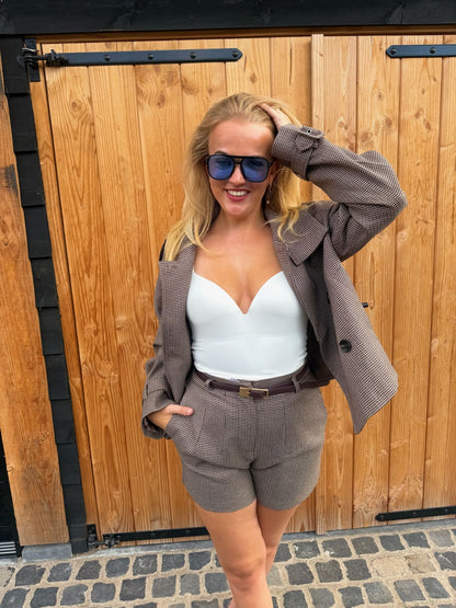 Short Blazer Pippa - Brown Check