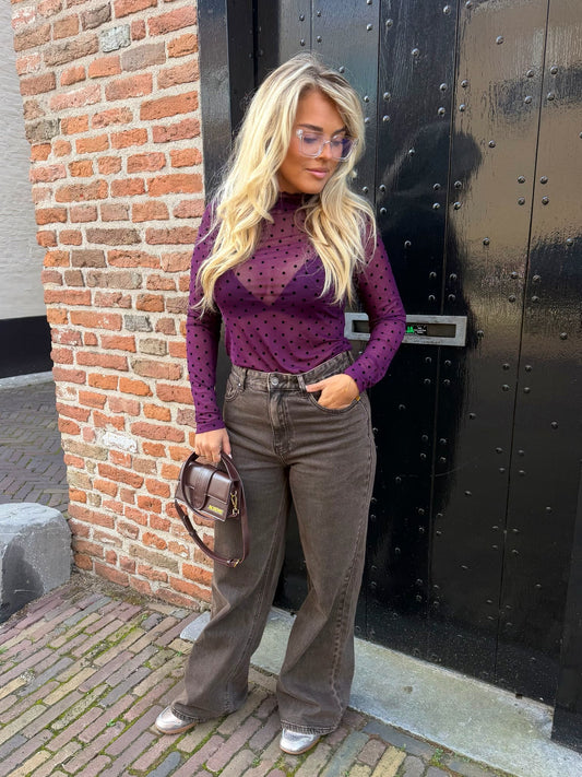 Wide Leg Jeans - Vintage Brown
