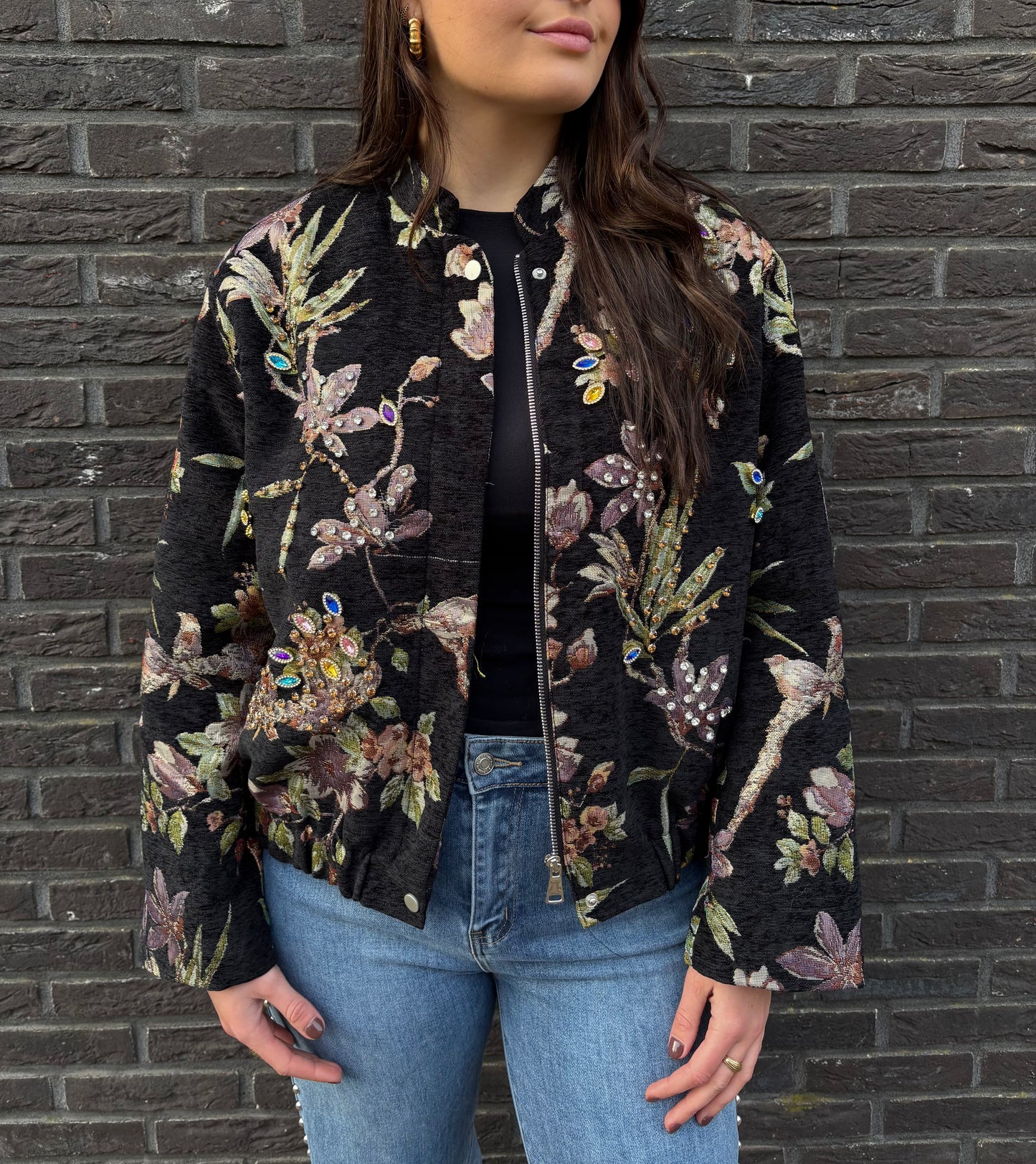 Bomber Jacket Midnight Garden