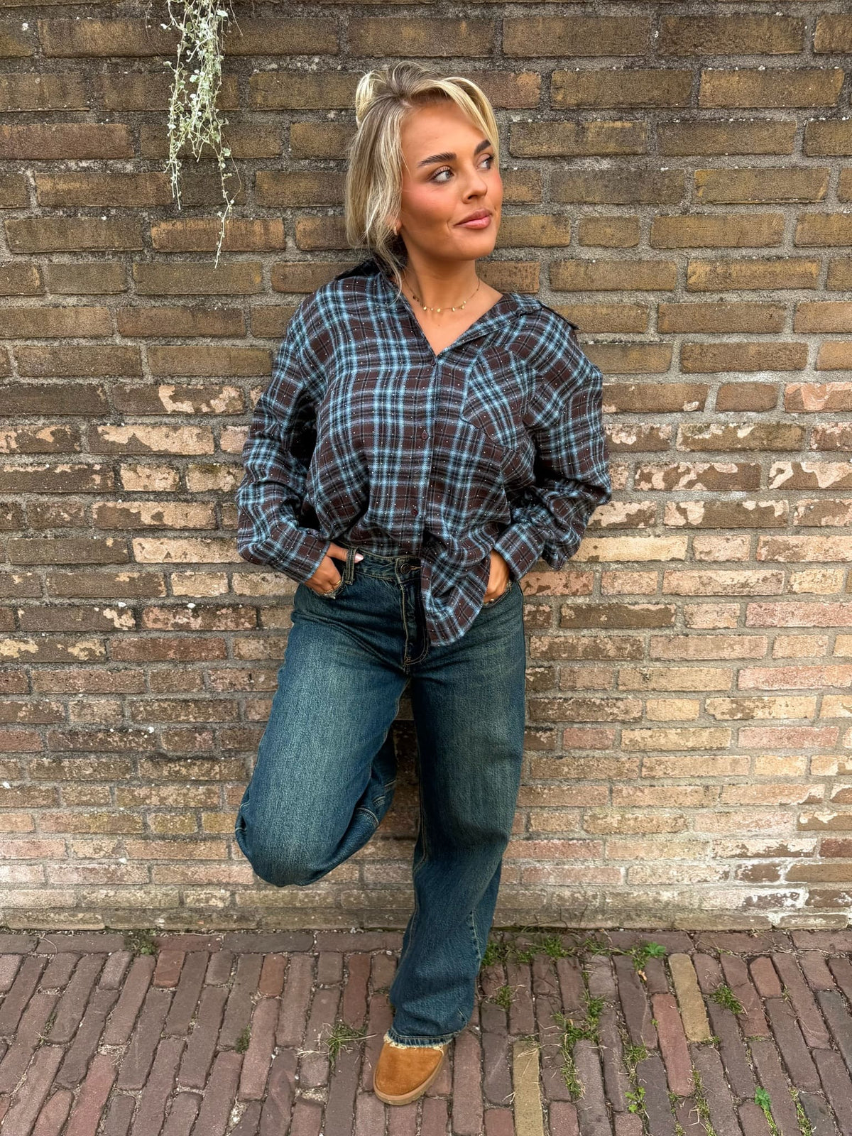 Blouse Sparkle - Brown/Blue