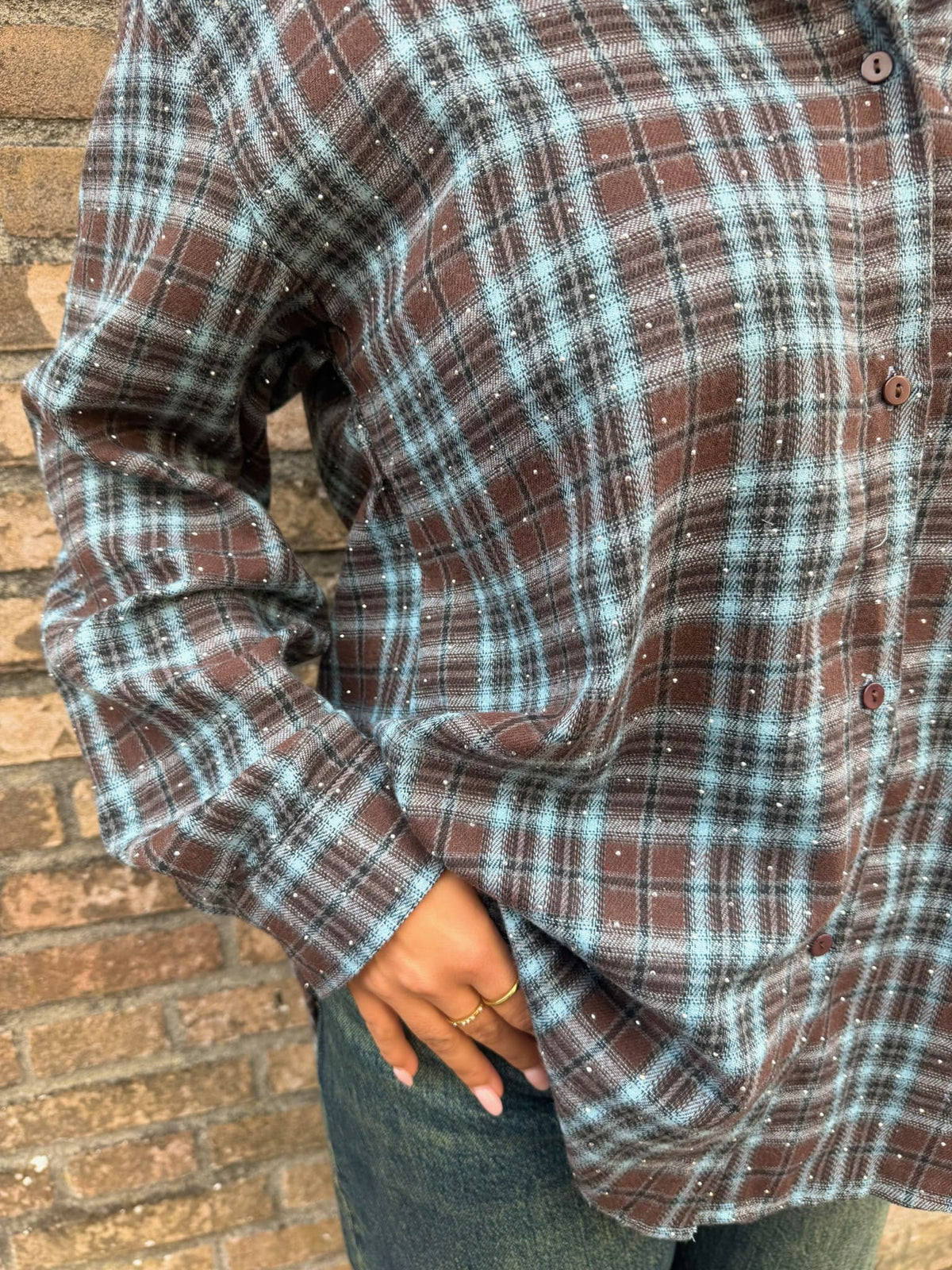 Blouse Sparkle - Brown/Blue