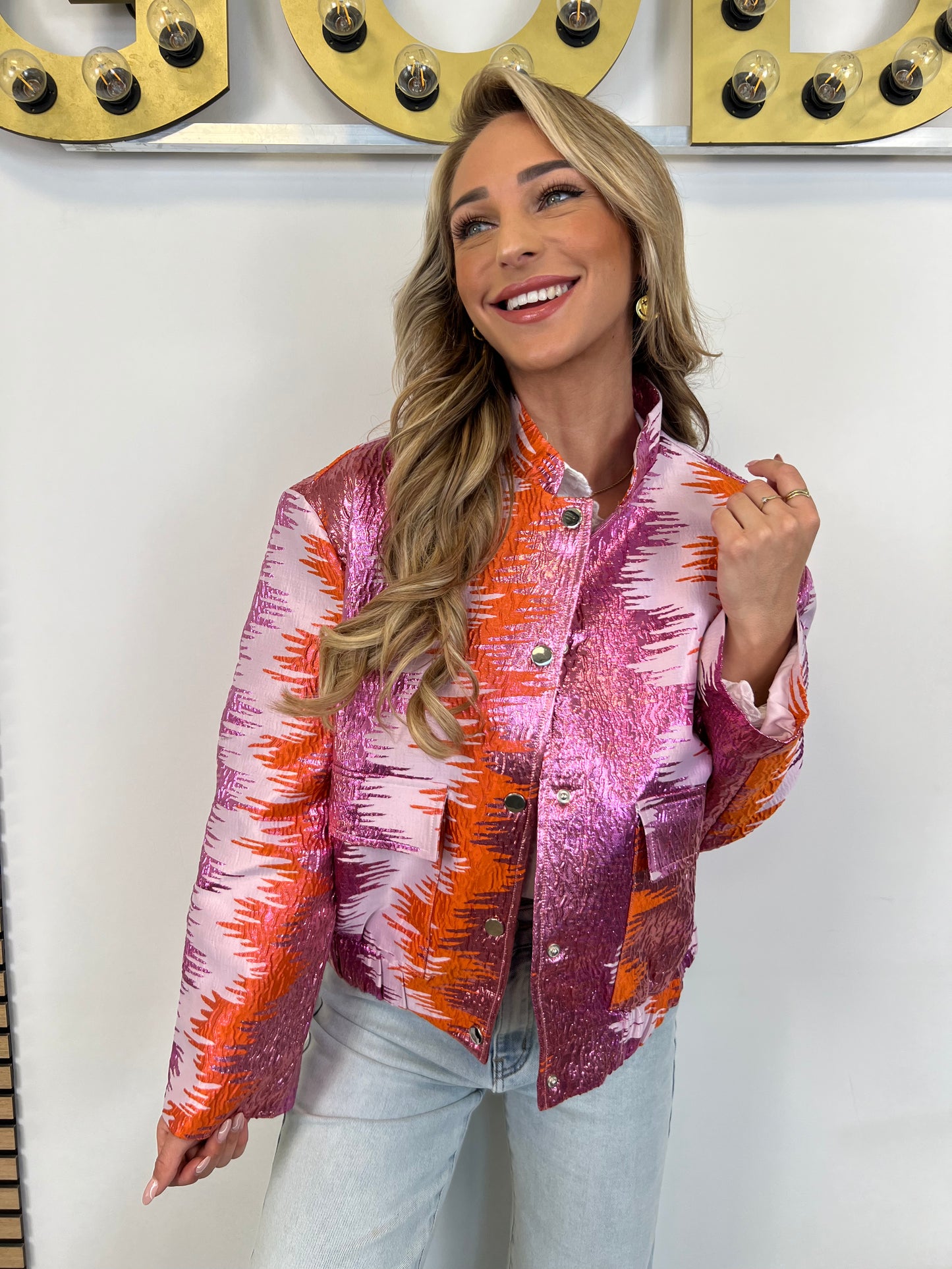 Bomber Jacket April - Orange/Purple