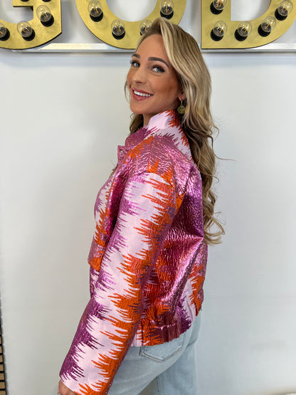 Bomber Jacket April - Orange/Purple