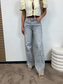 Wide Leg Jeans Fem - Grey