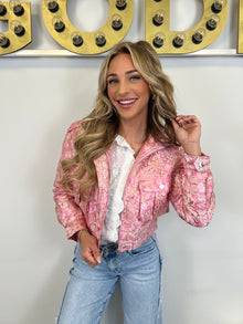 Bomber Jacket Lou - Pink/Flower