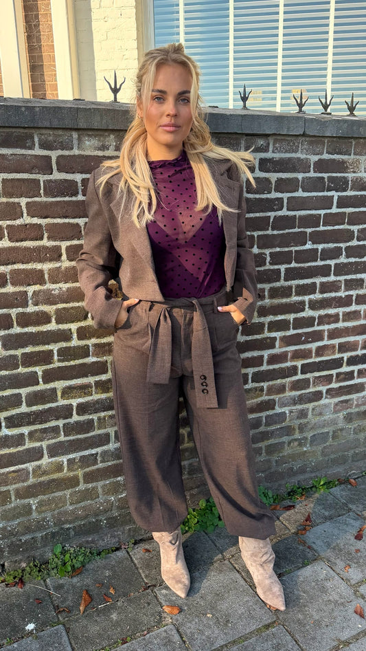 Cropped Blazer Amy - Brown