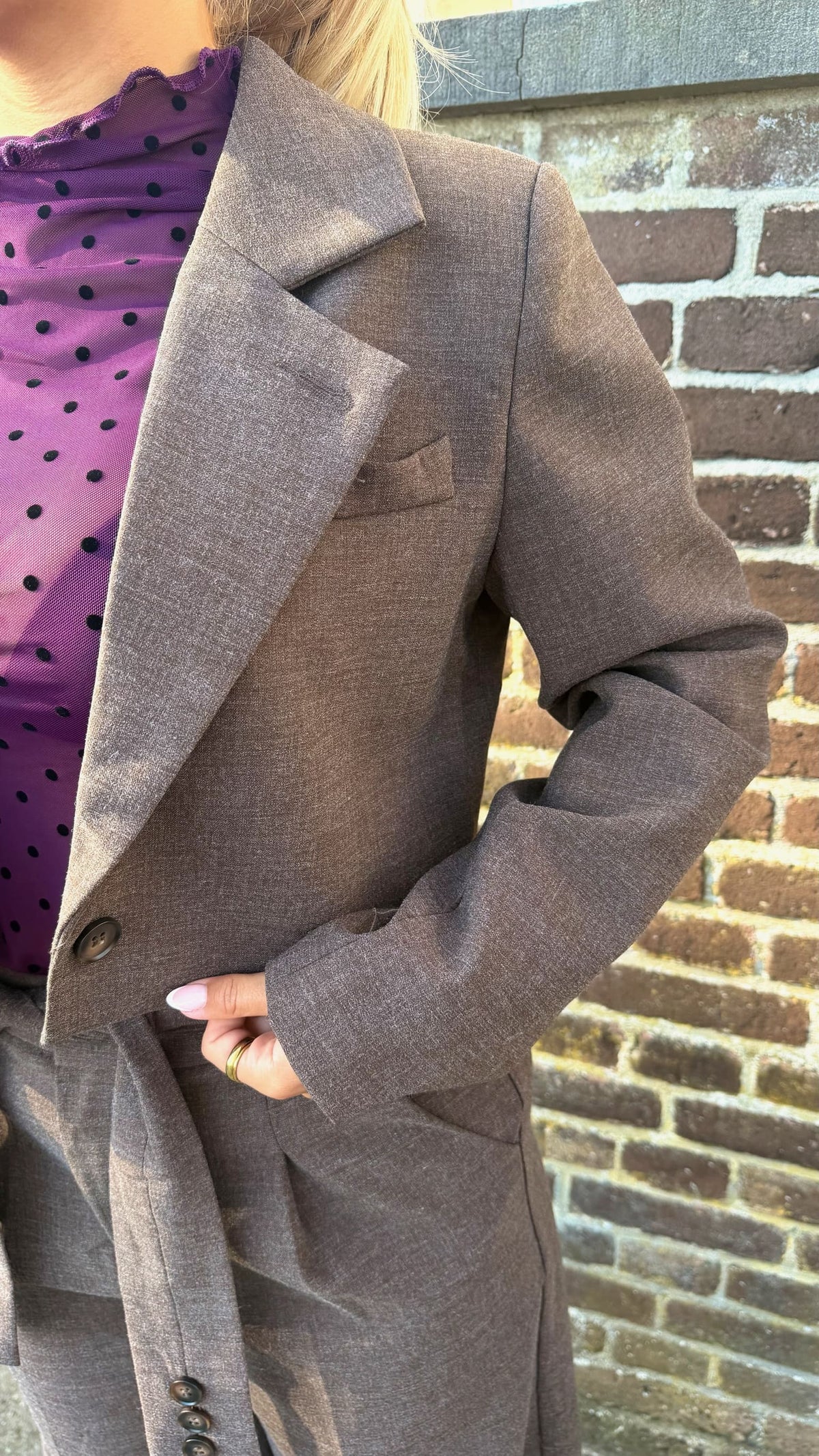Cropped Blazer Amy - Brown