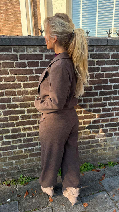 Cropped Blazer Amy - Brown