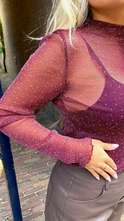 Mesh Top Mini Diamond - Red