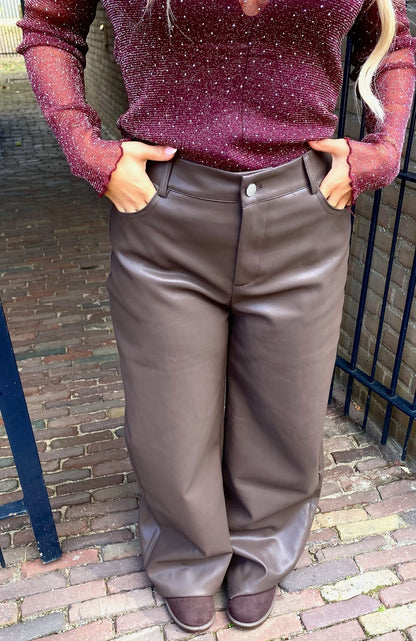 Balloon Pants PU - Brown
