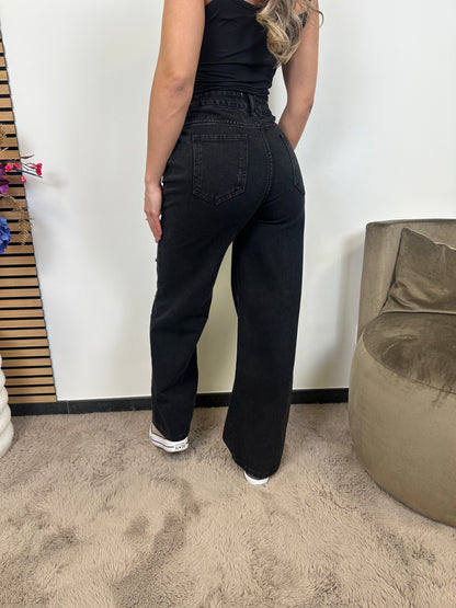 Strass Denim Jeans - Black