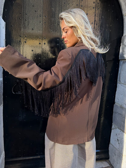 Fringe Blazer - Brown