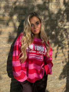 Langarmshirt NY - Pink / Rot