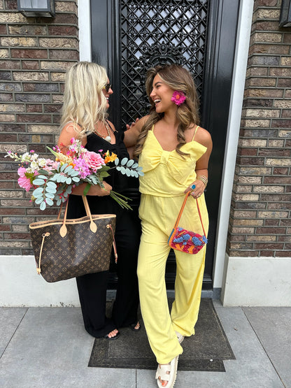 Jumpsuit Bow - Yellow