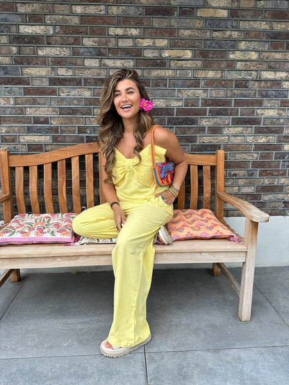 Jumpsuit Bow - Yellow