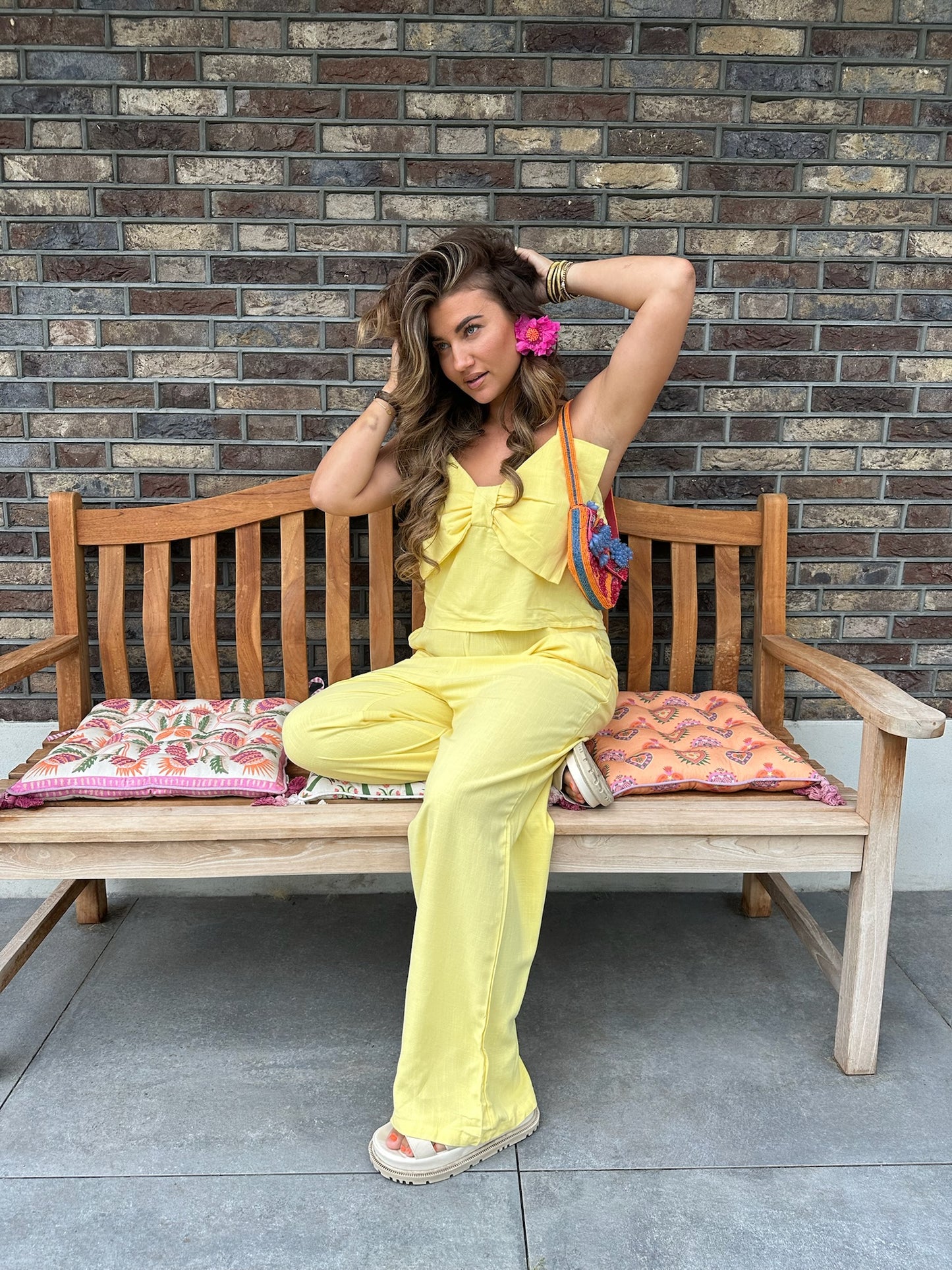 Jumpsuit Bow - Yellow