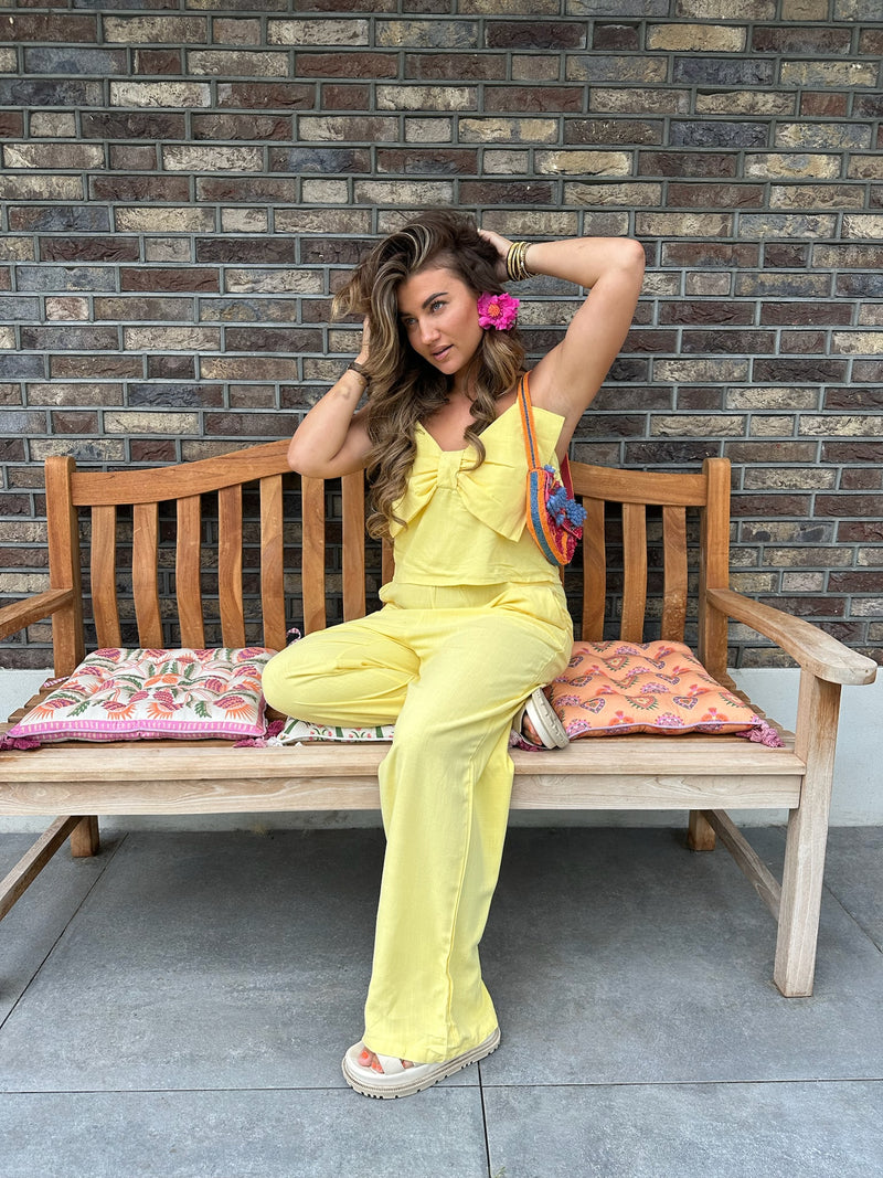 Jumpsuit Bow - Yellow