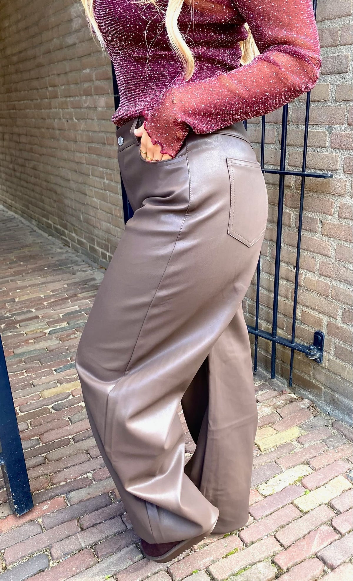 Balloon Pants PU - Brown