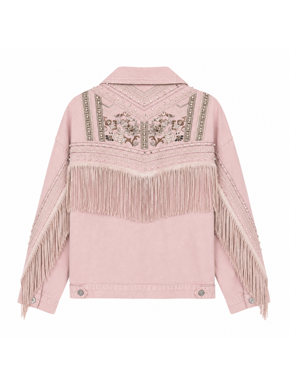 Desert Vibe Fringe Jacket - Pink