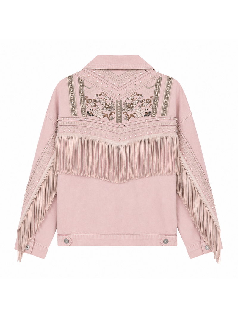 Desert Vibe Fringe Jacket - Pink
