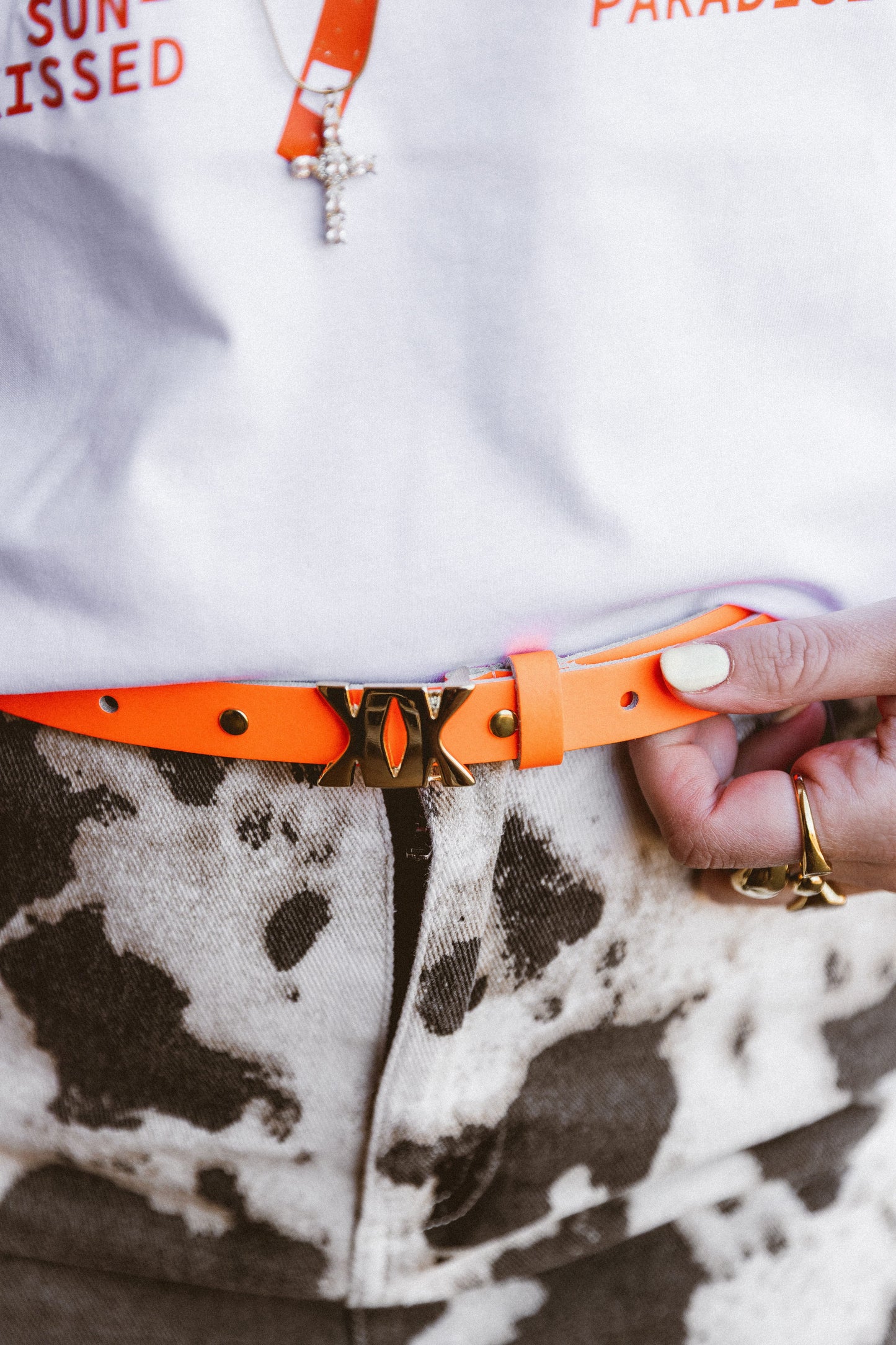Belt Leather PBK Gold Studs