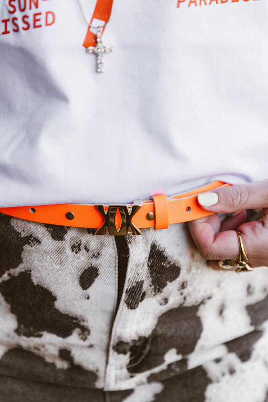 Belt Leather PBK Gold Studs