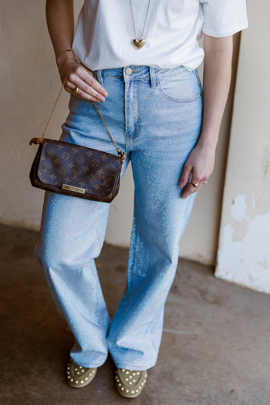 Wide Leg Jeans Diamond Glow