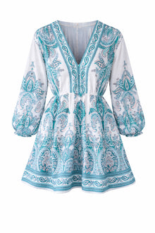 Petrol Paisley Dress