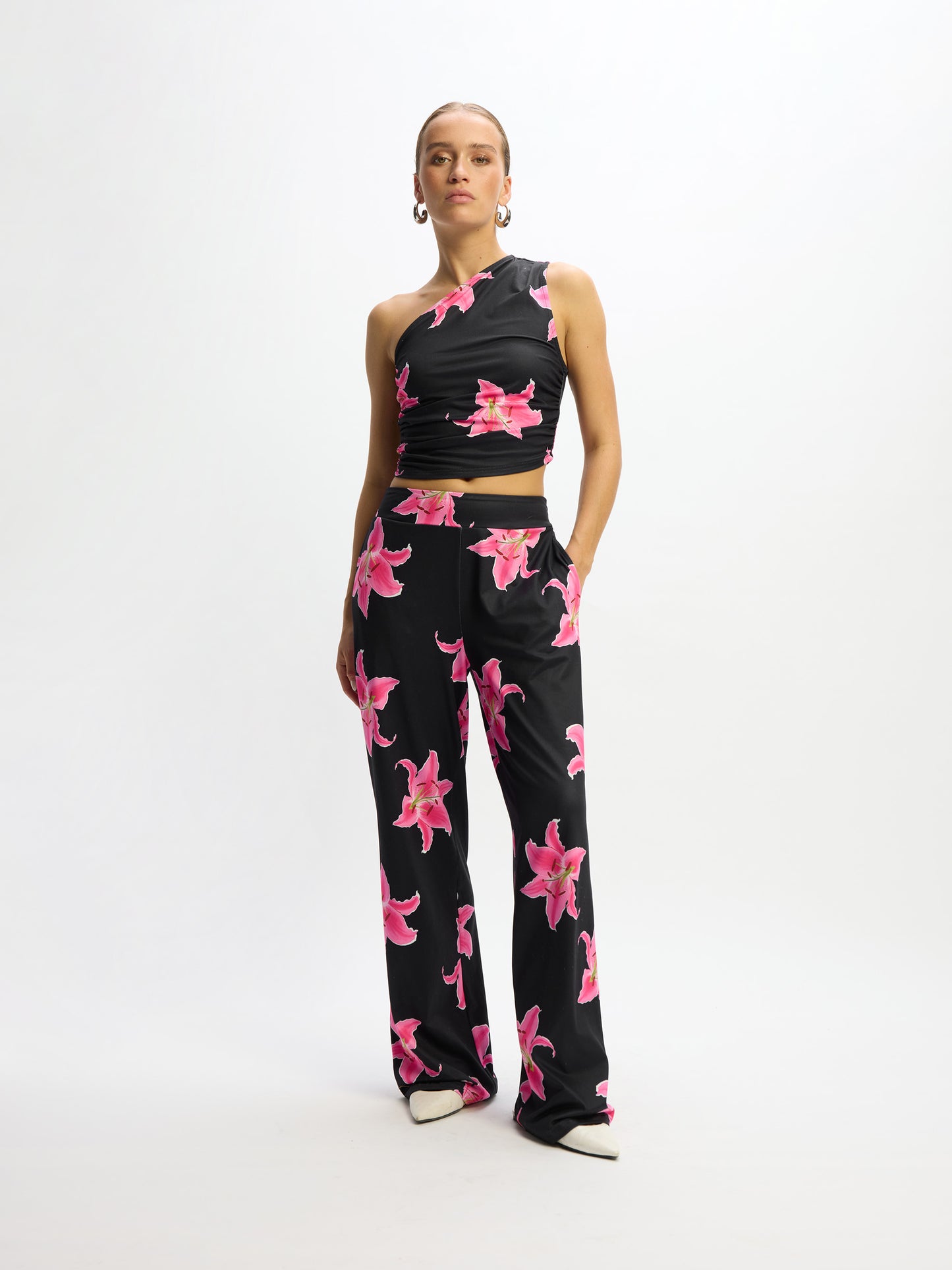 Wide Leg Flower Pants - Nova