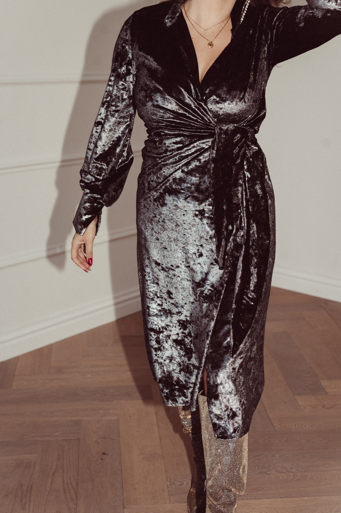 Dress Velvet - Grey